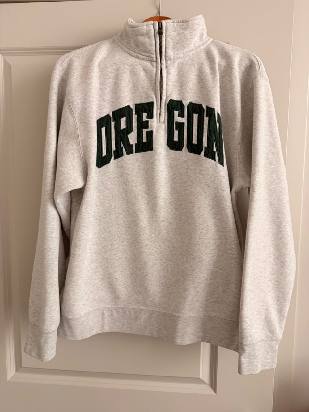 Oregon Grey Quarter-Zip Pullover Sweatshirt